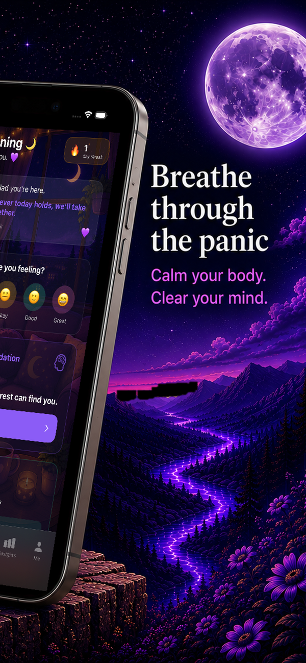 Aura SOS panic relief with grounding and breathing